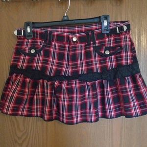 Black and Red Plaid Skirt